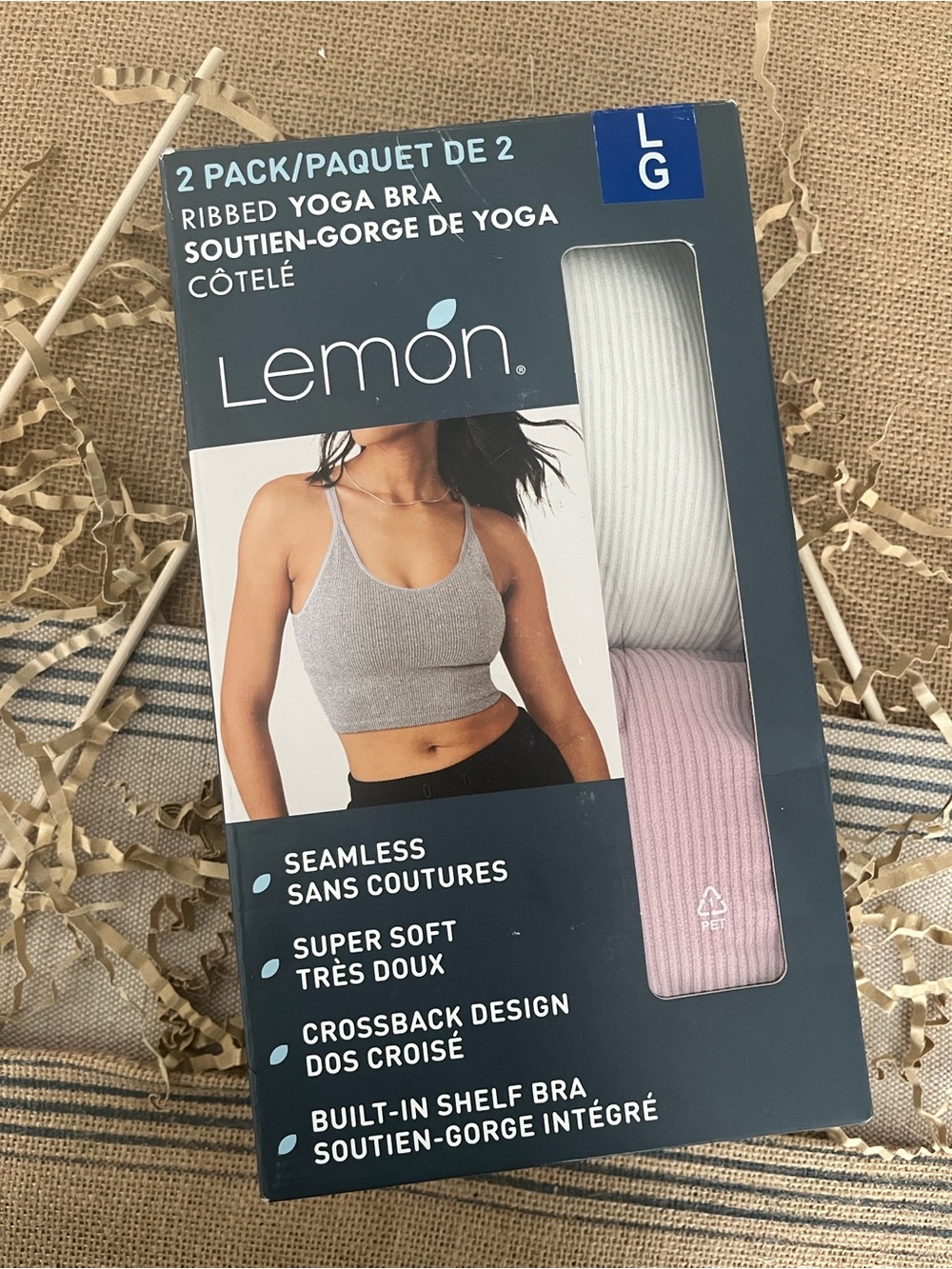 Women's Seamless Ribbed Sports Bra 2-Pack - Pink and Off White